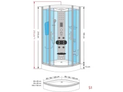AcquaVapore Dampfdusche Duschtempel Sauna Dusche Duschkabine D46-23M2 100x100