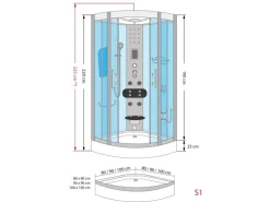AcquaVapore Dampfdusche Duschtempel Sauna Dusche Duschkabine D46-60M2 100x100