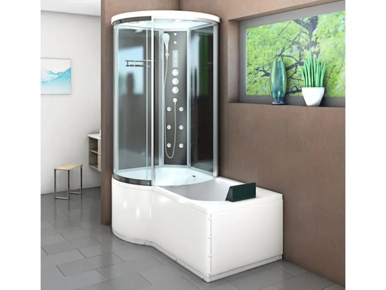 AcquaVapore Kombination Badewanne Dusche K55-R33-EC Duschtempel 100x170