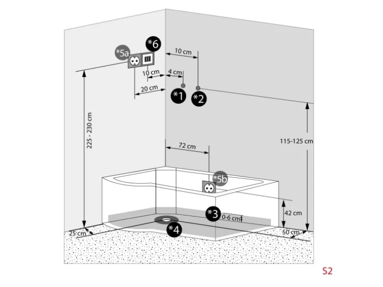 AcquaVapore Kombination Badewanne Dusche K55-R33-EC Duschtempel 100x170