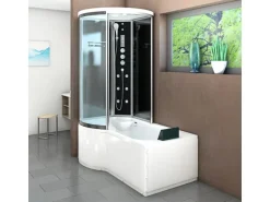 AcquaVapore Kombination Badewanne Dusche K55-R33-EC Duschtempel 100x170
