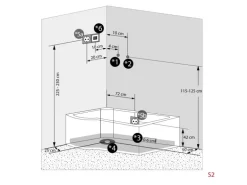 AcquaVapore Kombination Badewanne Dusche K55-R31-EC Duschtempel 100x170