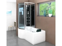 AcquaVapore Kombination Whirlpool Dusche K50-R30-WP-EC Duschkabine Wanne 100x170