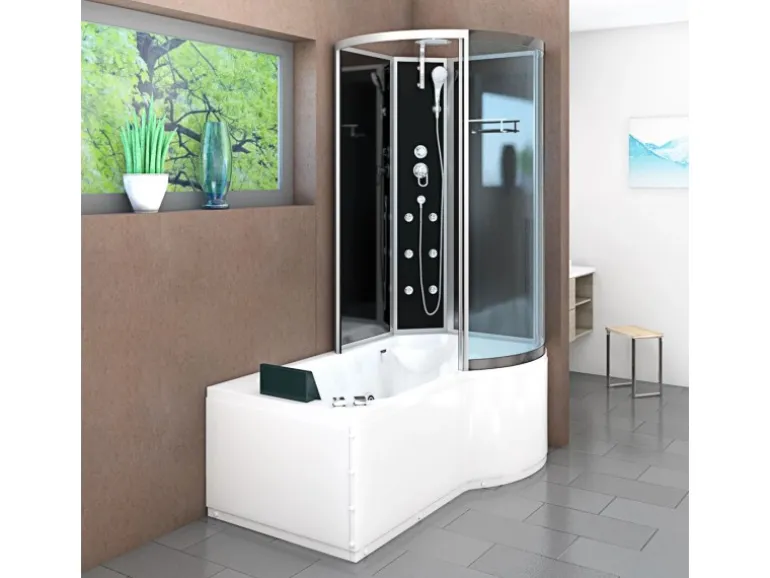 AcquaVapore Kombination Whirlpool Dusche K50-L30-WP-EC Duschkabine Wanne 170x100