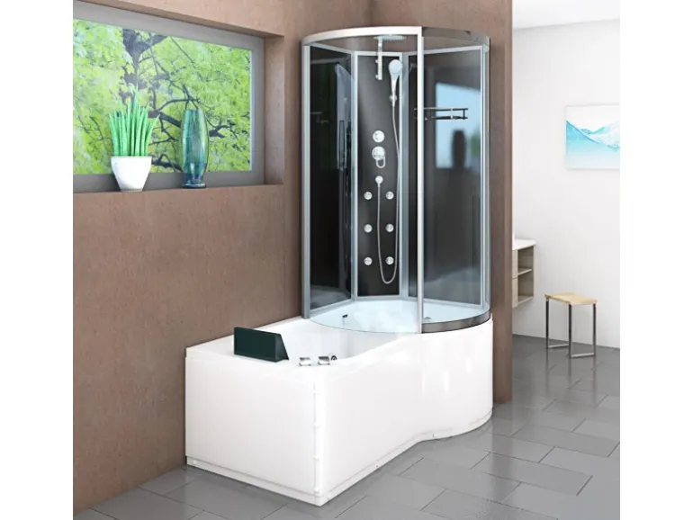 AcquaVapore Kombination Whirlpool Dusche K50-L30-WP-EC Duschkabine Wanne 170x100