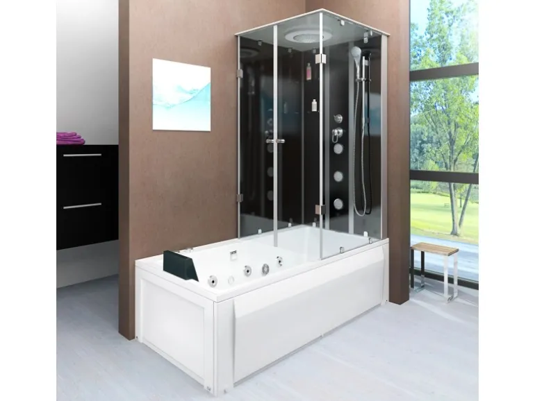 AcquaVapore Whirlpool Dusche Kombination K05-L30-WP Duschtempel 180x90