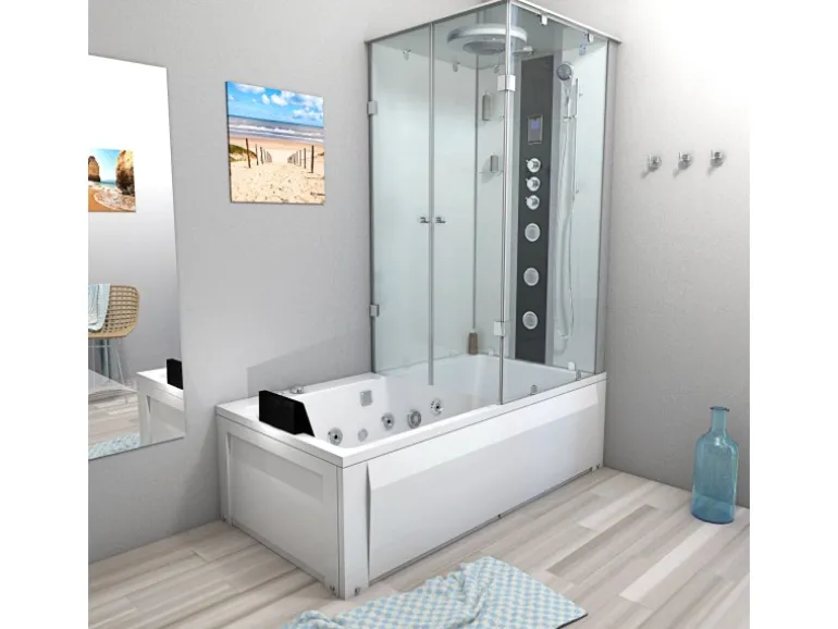 AcquaVapore Whirlpool Dusche Kombination K05-L03-WP Duschtempel 180x90