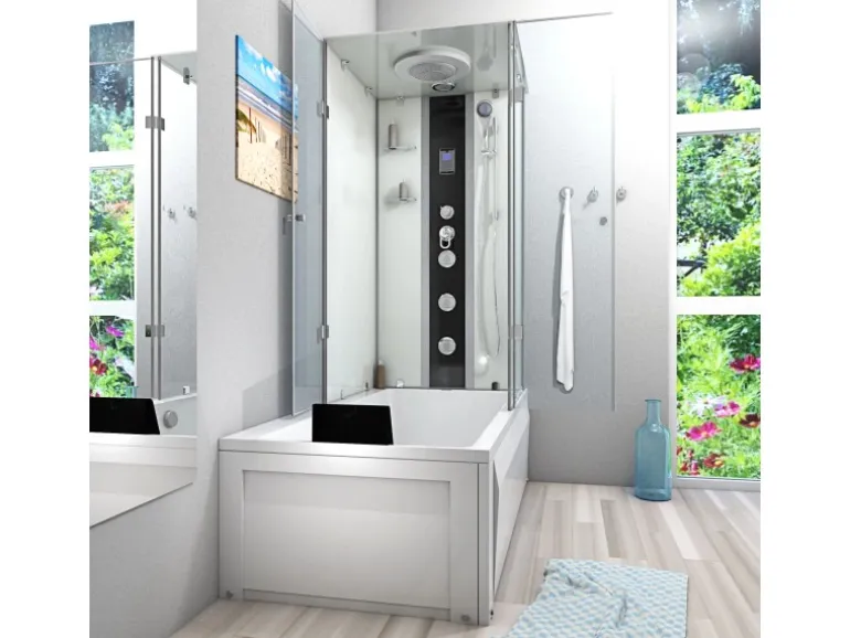 AcquaVapore Whirlpool Dusche Kombination K05-L01-WP Duschtempel 180x90