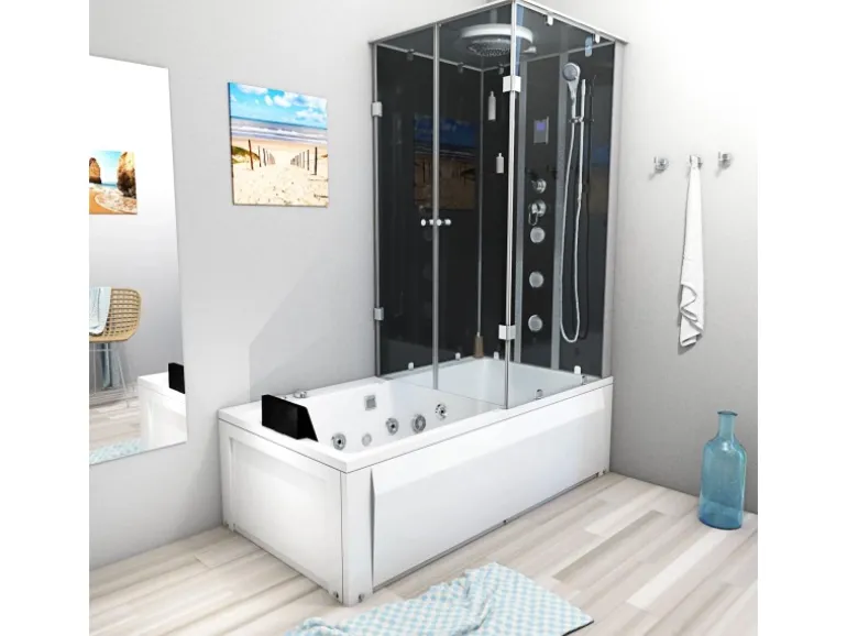 AcquaVapore Whirlpool Dusche Kombination K05-L31-WP-EC Duschtempel 180x90