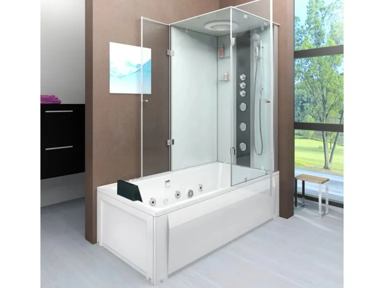 AcquaVapore Whirlpool Dusche Kombination K05-L02-WP-EC Duschtempel 180x90