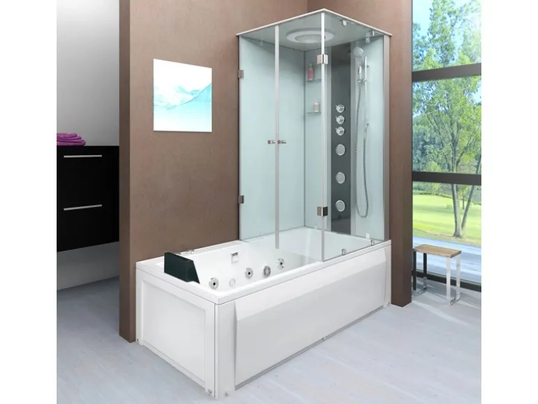 AcquaVapore Whirlpool Dusche Kombination K05-L02-WP-EC Duschtempel 180x90