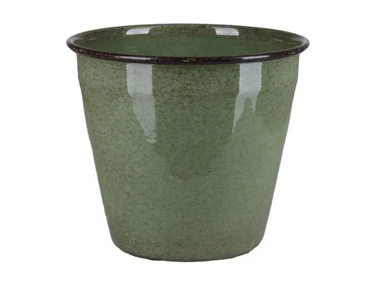 A.H.G. Metall-Topf mit Ablaufstopfen Ø 17 cm cm x 14 cm Grün