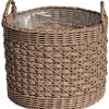 A.H.G. Pflanzkorb Polyrattan Zylindrisch 2 Griffe Ø 40 x 40 cm Natur-Braun