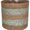 A.H.G. Pflanzkorb Seegras Zick Zack Wasserdicht Ø 14 cm x 14 cm Salbeibeige
