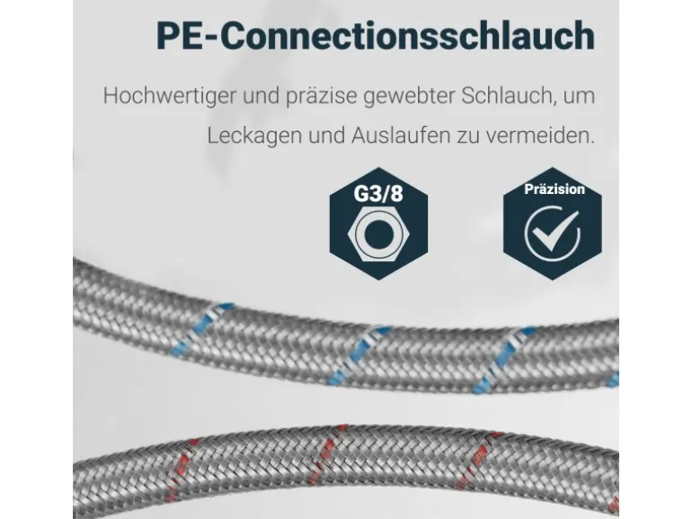 AICA Wasserhahn Chrom Küche Spültischarmatur 3-Wege mit Trinkwasserfilter 2-Hebel Design für Doppelspülen 360° Schwenkbar