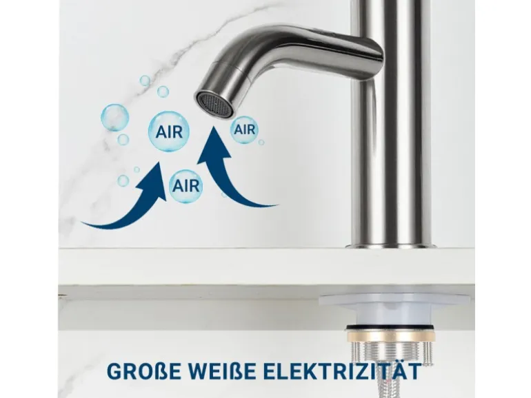 AICA Wasserhahn Silber Bad Niedriger Waschtischarmatur Waschbecken Armaturen 304 Edelstahl Einhebelmischer Mischbatterie