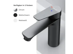 AM.PM Einhebel Waschtischarmatur Hit Wasserhahn Bad aus Messing FTA02822 Schwarz