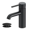 AM.PM Einhebel Waschtischarmatur Spike Wasserhahn Bad mit Klick Ablaufgarnitur FPA82122 Schwarz