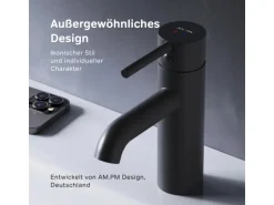 AM.PM Einhebel Waschtischarmatur Spike Wasserhahn Bad aus Messing FPA02122 Schwarz