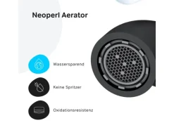 AM.PM Einhebel Waschtischarmatur Spike Wasserhahn Bad aus Messing FPA02122 Schwarz