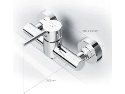 AM.PM Einhebel-Duscharmatur Spike Brausearmatur aus Messing, Brausebatterie Wasserhahn Bad FPA20000 Chrom