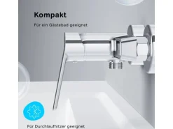 AM.PM Einhebel-Duscharmatur Hit Brausearmatur aus Messing, Brausebatterie Wasserhahn Bad FTA20000 Chrom
