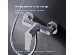 AM.PM Einhebel-Duscharmatur Hit Brausearmatur aus Messing, Brausebatterie Wasserhahn Bad FTA20000 Chrom