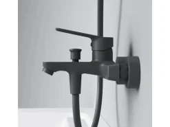AM.PM Einhebel-Wannenarmatur / Brausearmatur,  Wasserhahn Bad, Wannenbatterie FTA10022 Hit Aufputz Schwarz