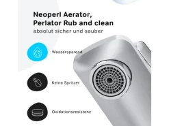 AM.PM Einhebel-Waschtischarmatur Gem Wasserhahn Bad aus Messing, Mischbatterie FGA02100 Chrom