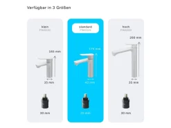 AM.PM Waschtischarmatur mit Klick-Ablaufgarnitur Hit M-Größe, Waschbecken Armatur, Mischbatterie FTA82233 Weiß