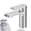 AM.PM Waschtischarmatur mit Klick-Ablaufgarnitur Flash Wasserhahn Bad, Waschbecken Armatur, Mischbatterie FNA82100 Chrom