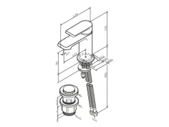 AM.PM Waschtischarmatur mit Klick-Ablaufgarnitur Flash Wasserhahn Bad, Waschbecken Armatur, Mischbatterie FNA82100 Chrom