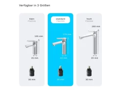 AM.PM Waschtischarmatur mit Klick-Ablaufgarnitur, Waschbecken Armatur, Mischbatterie FTA82200 Hit M-Größe Chrom