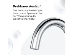AM.PM Waschtischarmatur mit drehbarem Auslauf, Wasserhahn Bad, Mischbatterie FXB02700 X-Joy S  Chrom