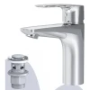 AM.PM Waschtischarmatur mit Klick-Ablaufgarnitur Gem Wasserhahn Bad, Mischbatterie FGA82100 Chrom