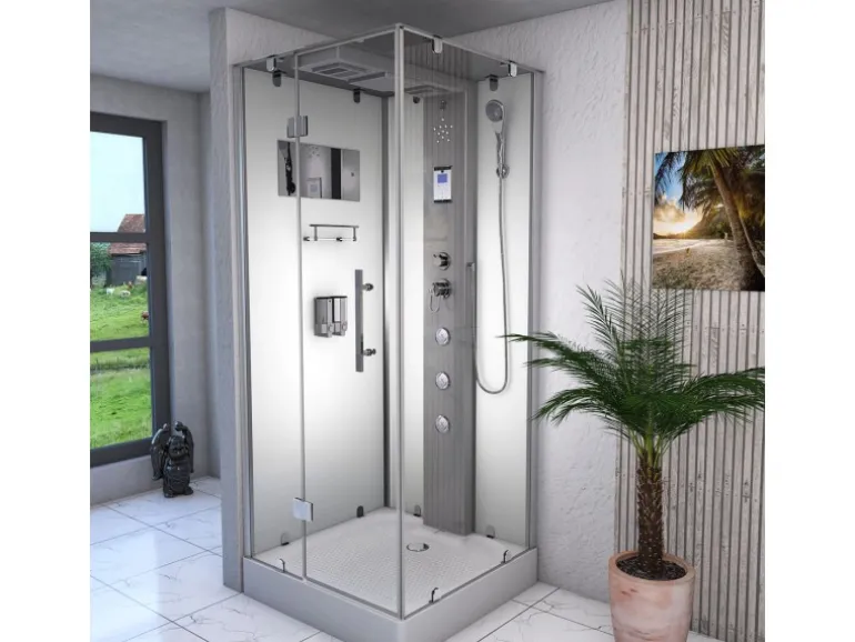 AquaVapore Dampfdusche Duschtempel Sauna Dusche Duschkabine D38-10L2-EC 90x90 cm