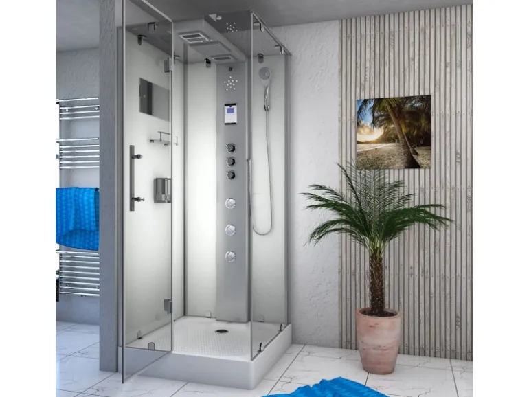 AquaVapore Dampfdusche Duschtempel Sauna Dusche Duschkabine D38-10L3-EC 90x90 cm