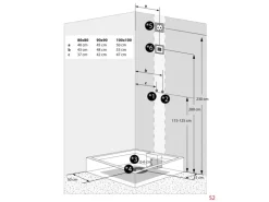 AquaVapore Dampfdusche Duschtempel Sauna Dusche Duschkabine D38-13R2-EC 90x90 cm