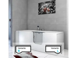 AquaVapore Seniorenwanne mit Tür Whirlpool S12-TH-WP-R Badewanne 85x170cm