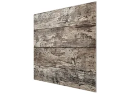 Banjado Herdabdeckplatte Glas 1 Teilig 60x52CM Schneidebrett Herdabdeckung Mit Motiv Alte Planken