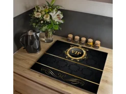 Banjado Herdabdeckplatte Glas 1 Teilig 60x52CM Schneidebrett Herdabdeckung Mit Motiv Vip