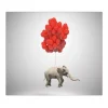 Banjado Herdabdeckplatte Glas 1 Teilig 60x52CM Schneidebrett Herdabdeckung Mit Motiv Fliegender Elefant