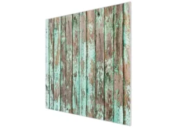 Banjado Herdabdeckplatte Glas 2 Teilig Je 30x52CM Schneidebrett Herdabdeckung Mit Motiv Verwittertes Holz