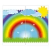 Banjado Herdabdeckplatte Glas 2 Teilig Je 30x52CM Schneidebrett Herdabdeckung Mit Motiv Regenbogen