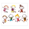 Banjado Herdabdeckplatte Glas 1 Teilig 60x52CM Schneidebrett Herdabdeckung Mit Motiv Happy Kids