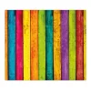 Banjado Herdabdeckplatte Glas 1 Teilig 60x52CM Schneidebrett Herdabdeckung Mit Motiv Bunte Holzlatten
