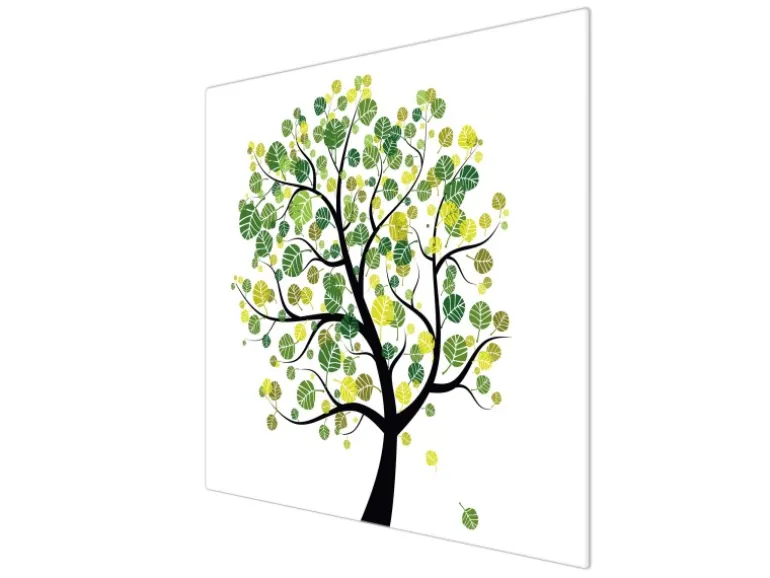 Banjado Herdabdeckplatte Glas 1 Teilig 60x52CM Schneidebrett Herdabdeckung Mit Motiv Laubzauberbaum