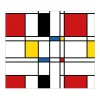 Banjado Herdabdeckplatte Glas 1 Teilig 60x52CM Schneidebrett Herdabdeckung Mit Motiv Rot Gelb Blau
