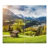 Banjado Herdabdeckplatte Glas 2 Teilig Je 30x52CM Schneidebrett Herdabdeckung Mit Motiv Berchtesgadener Land