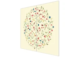 Banjado Herdabdeckplatte Glas 2 Teilig Je 30x52CM Schneidebrett Herdabdeckung Mit Motiv Blumenreigen